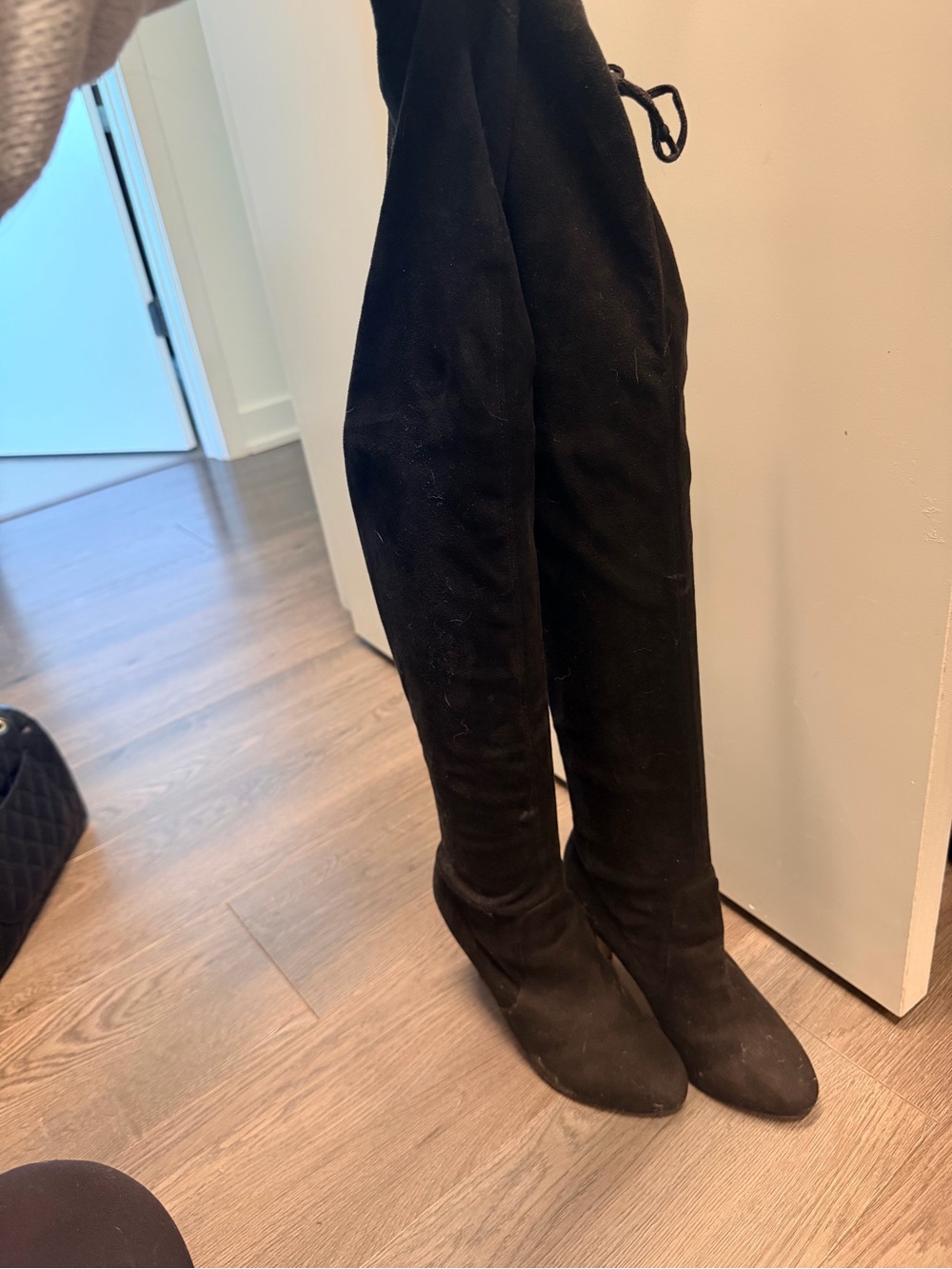 Black Over-the-Knee Suede Boots - Classic Women's Style